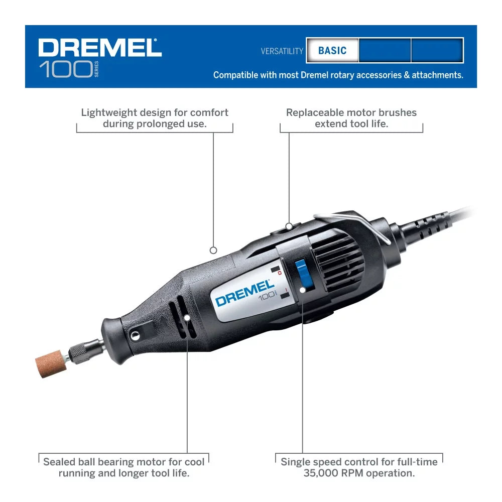 Single Speed Rotary Tool Kit with 6 Accessories Y408