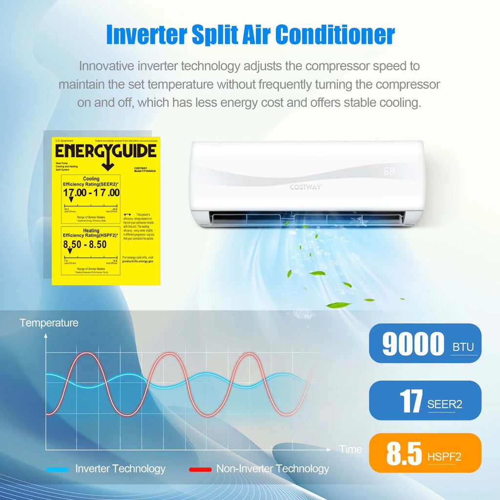 9000 BTU Split Air Conditioner & Heater V442