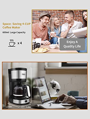 4-Cup Coffee Maker with Auto-Shut Off, Glass Carafe W240558