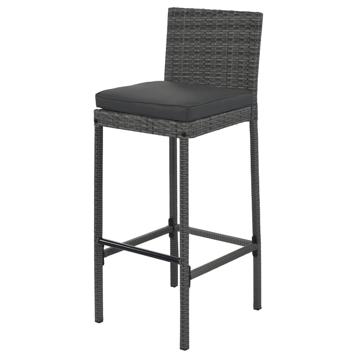 5 Pcs Gray Wicker Patio Bar Dining Table Set V58242