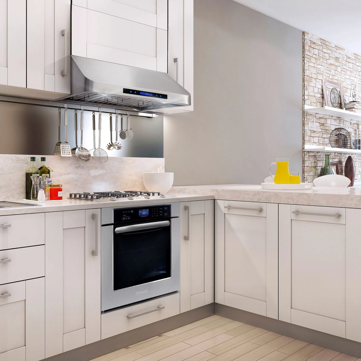 2 Piece Kitchen Appliance Bundle with 30" Electric Range and 30" Under Cabinet Range Hood P8722