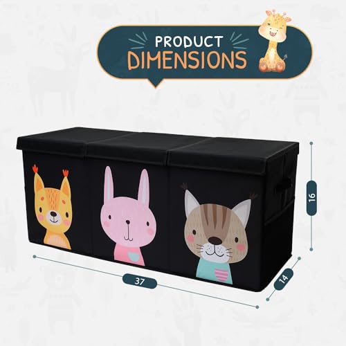 Extra Large Collapsible Toy Storage Organizer with Lid and Dividers A10310