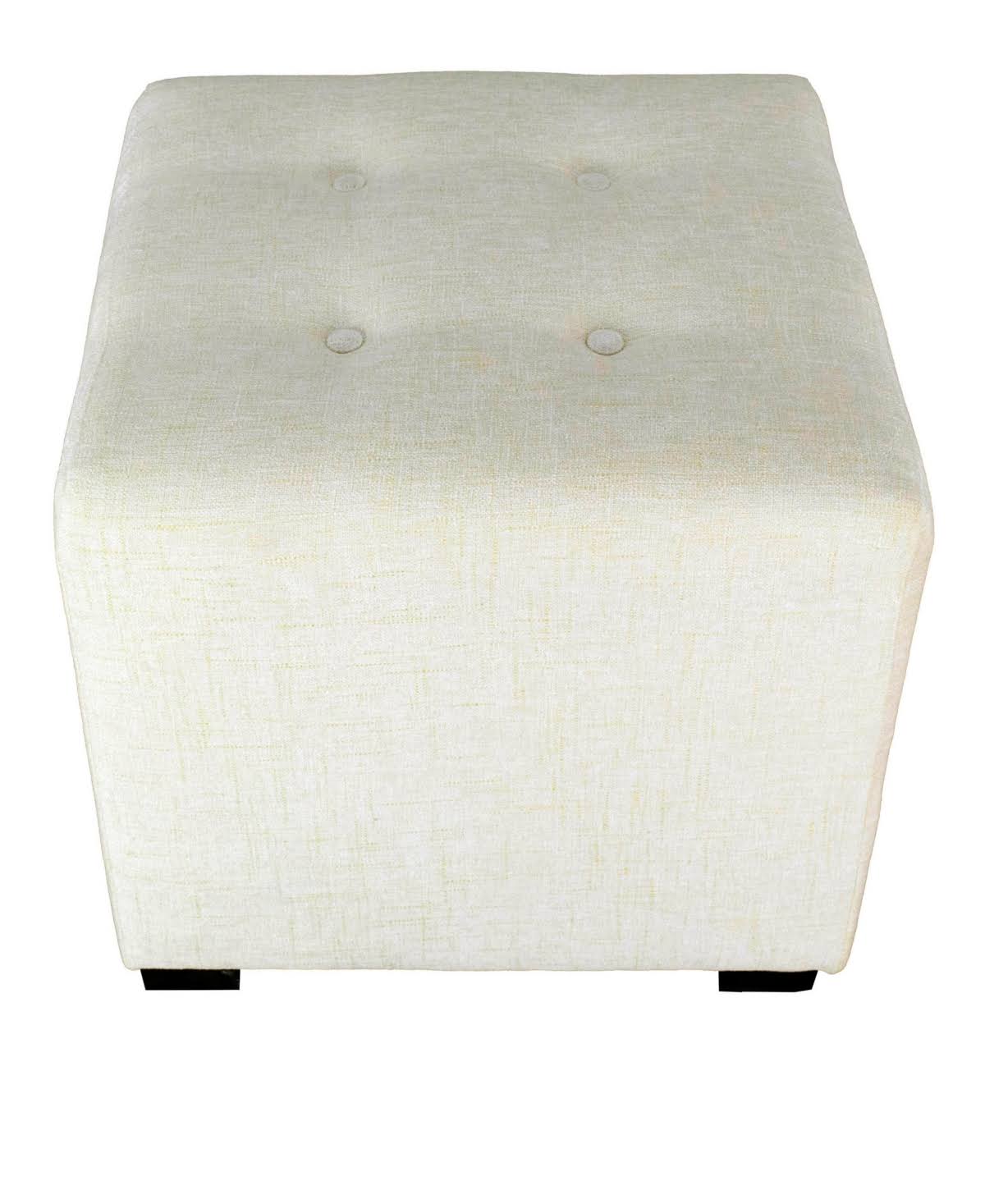 Black 4-Button Tufted Square Ottoman Z17808