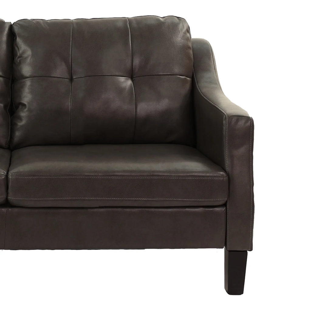 Black Faux Leather 2pc Sofa Set U55790