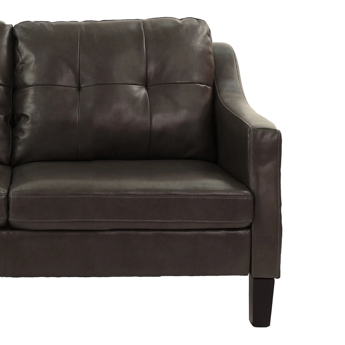 Black Faux Leather 2pc Sofa Set U55790