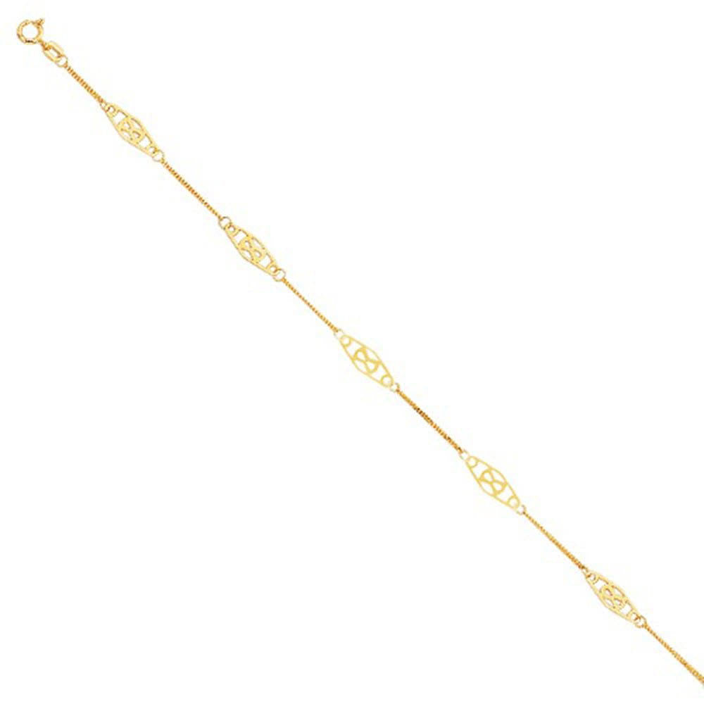 14K Yellow Gold Infinity Anklet Bracelet I8183