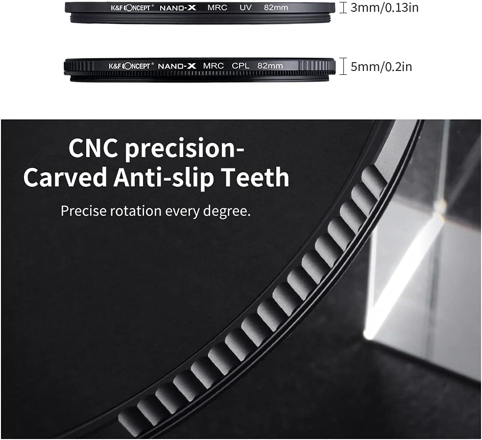77mm Circular Polarizer & MC UV Filter Kit (2 pcs) with Lens Cap, Multi-Layer Coatings M47855