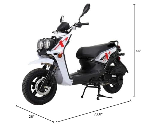 150cc Moped Scooter with 12 inch Aluminum Wheels (Black) Y2668