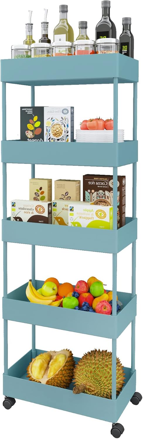 5 Tier Rolling Storage Cart with Wheels H56675