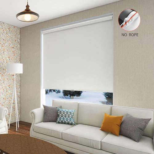 White Cordless Blackout Roller Blind W711251