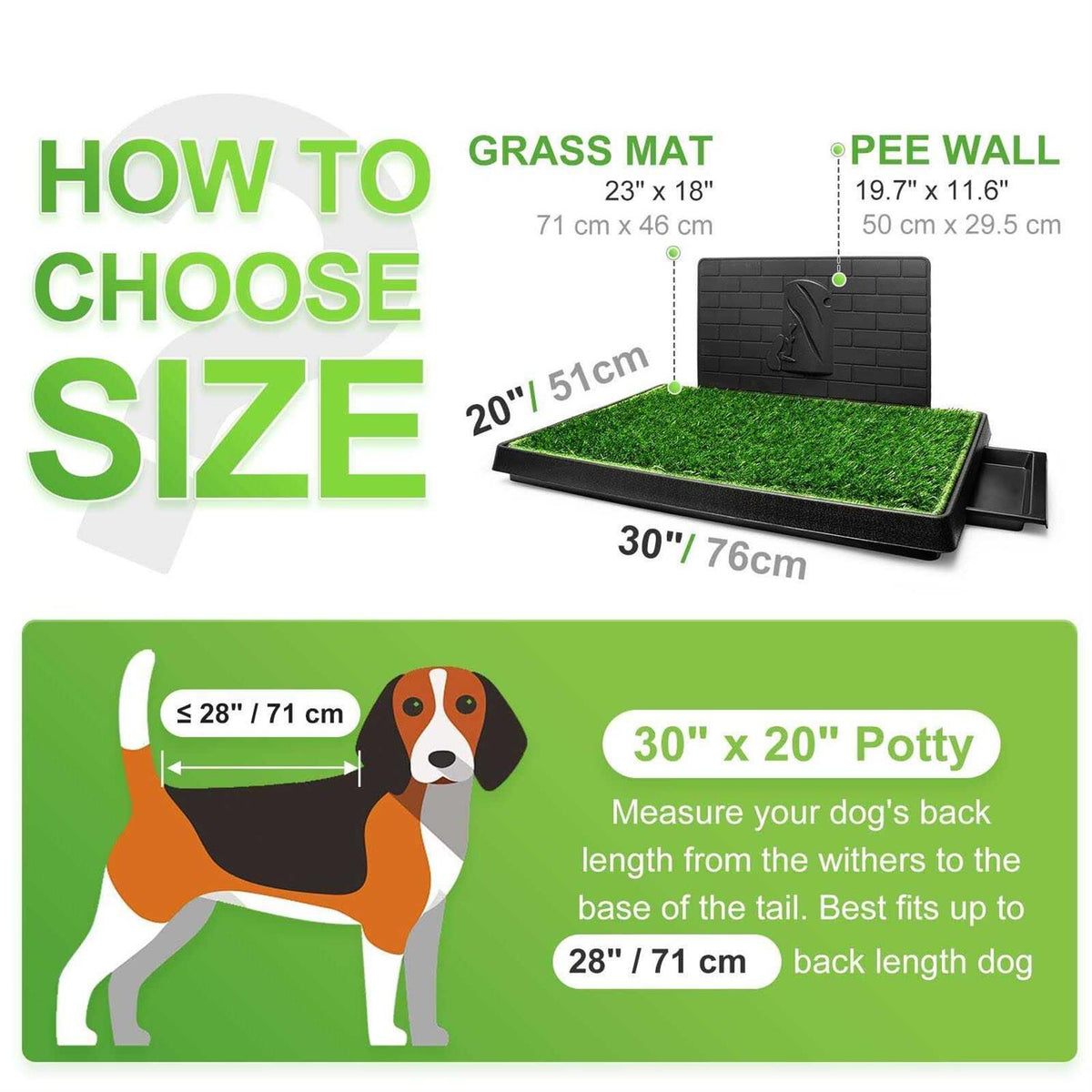 Dog Potty with Tray Large 30”x20” Artificial Grass Patch G128