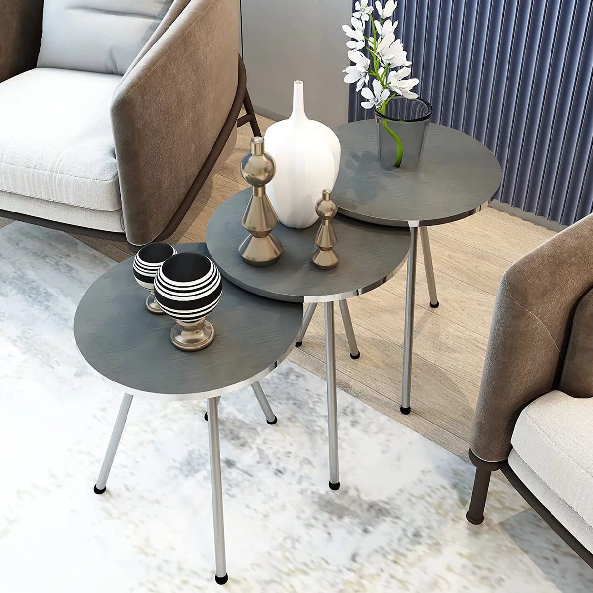 Set of 3 Round Nesting Tables T419