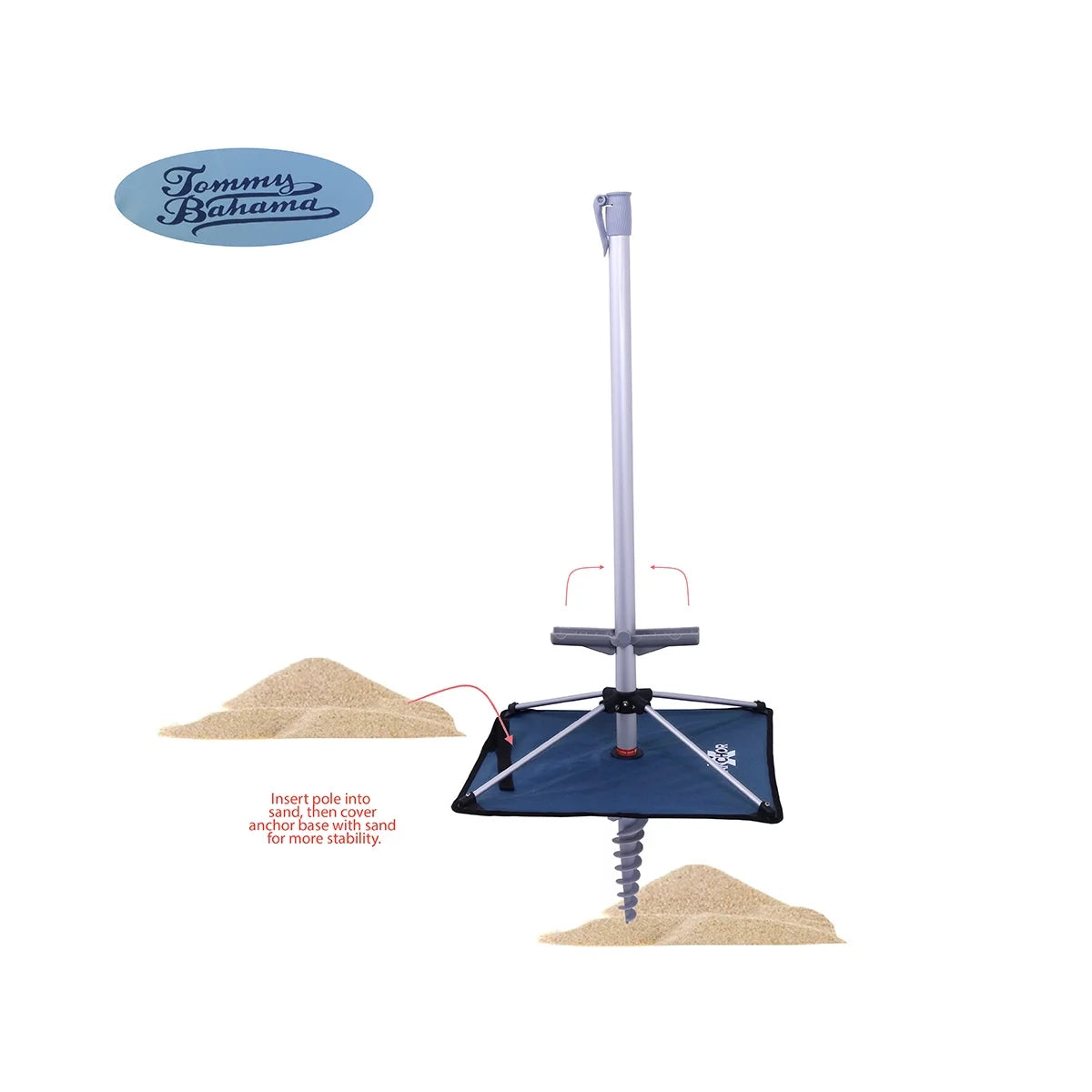 7 ft Fiberglass Beach Umbrella with Folding Anchor Base C624662