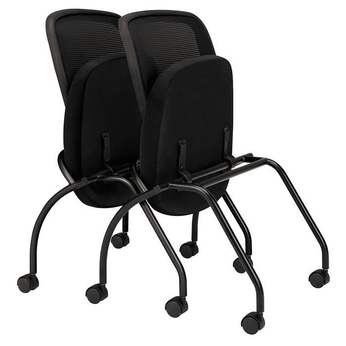 Black Mesh Back Nesting Chair, 2/Carton C843051