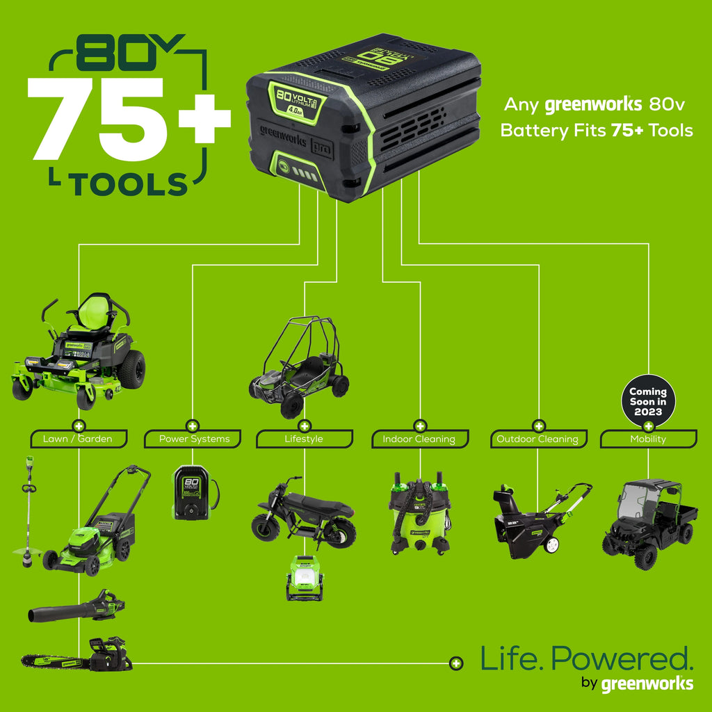 80V Cordless Battery Polesaw with Battery & Charger B443486