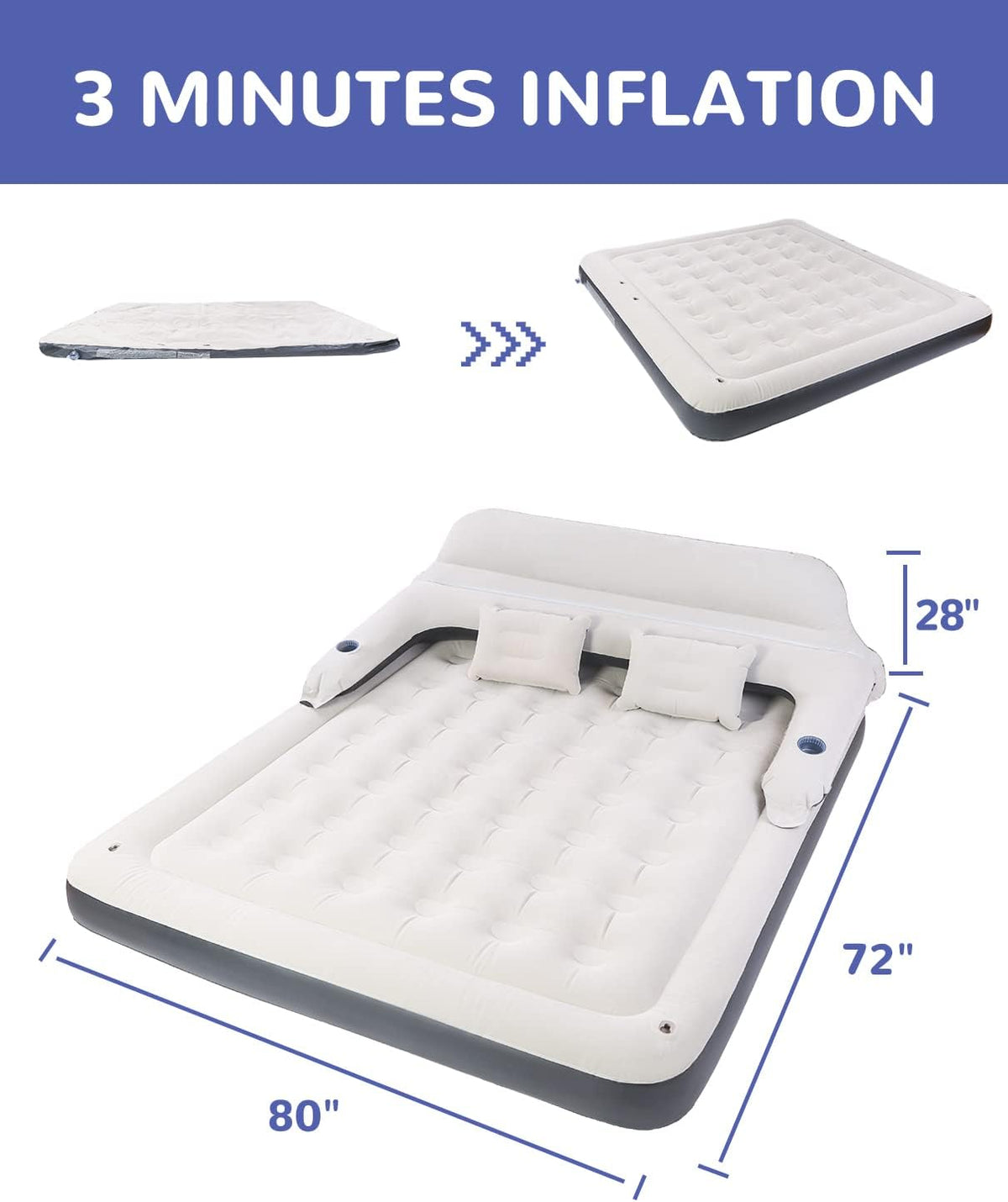 Queen 9 Raised Portable Double Inflatable Air Mattress Z253