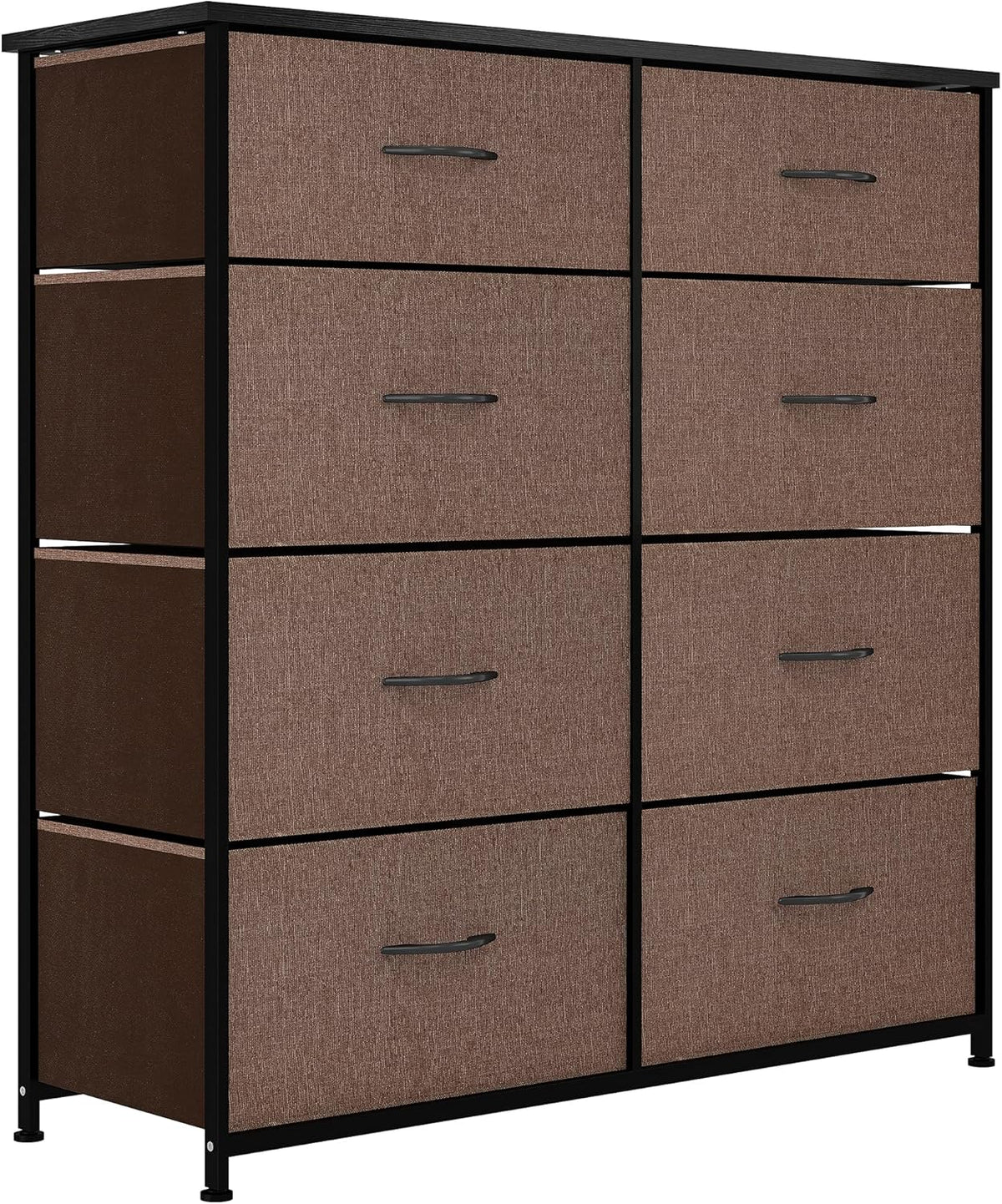 Gray 8 Drawer Fabric Dresser with Steel Frame E4021