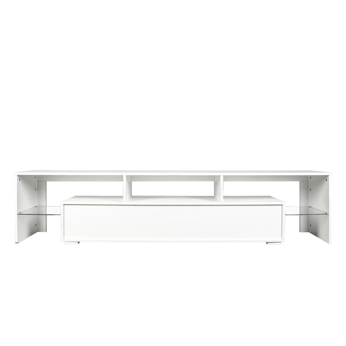 White TV Stand with LED Lights for 80 Inch F3906