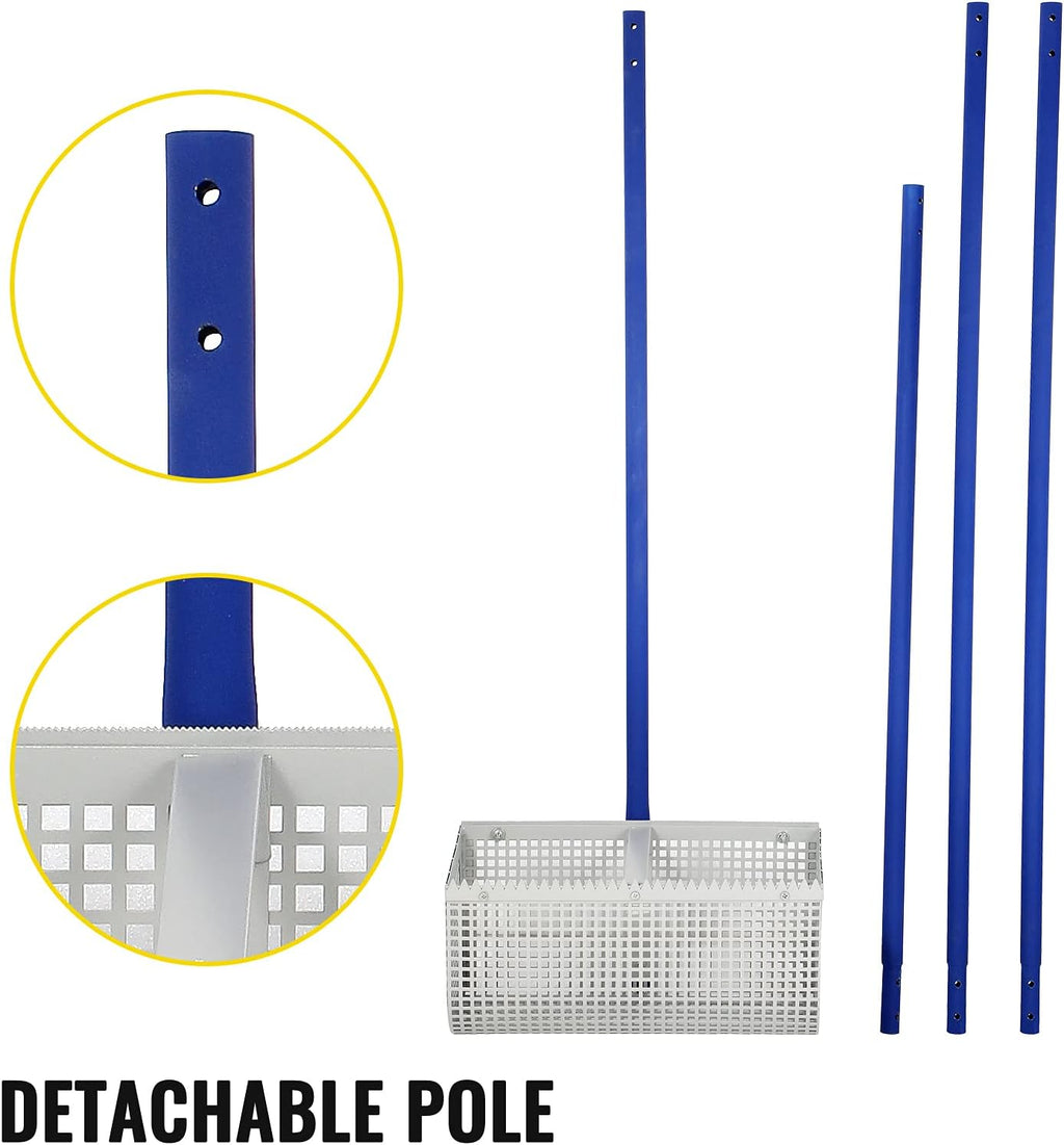 Sand Rake with 165 inches Detachable Pole Rope Net V407