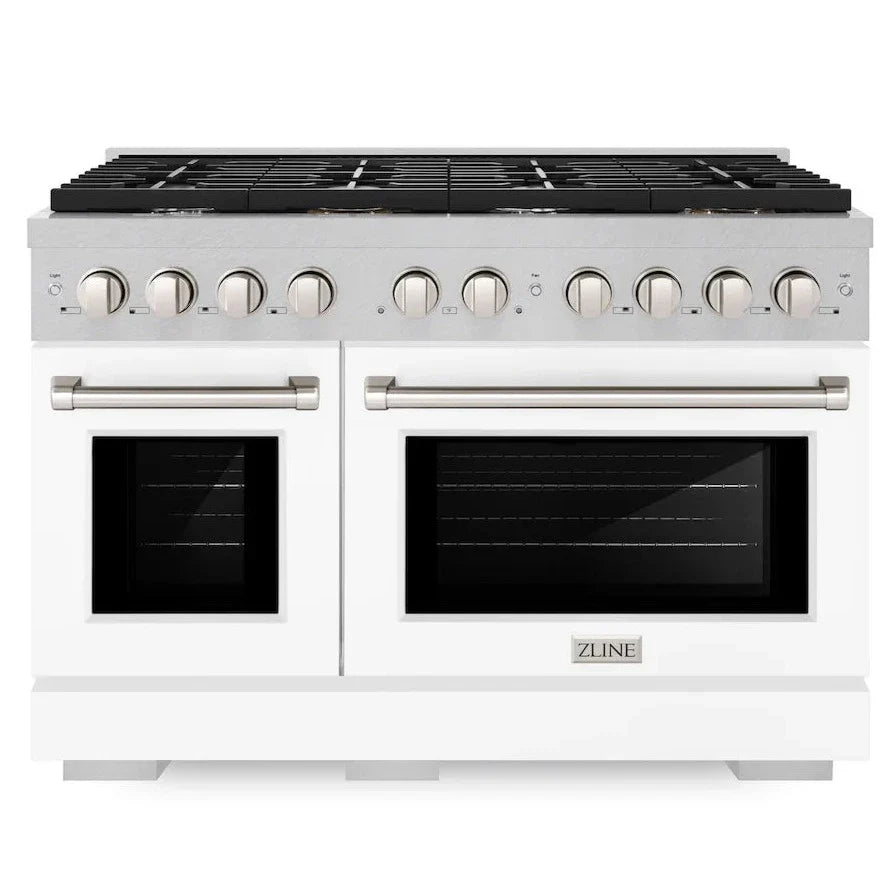 48 6.7 cu. ft. Gas Range with Convection Oven in Stainless Steel with White Matte Doors Z364