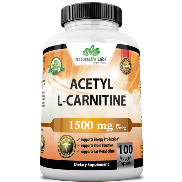 Acetyl L-Carnitine 1,500 mg 100 Veggie Capsules S532