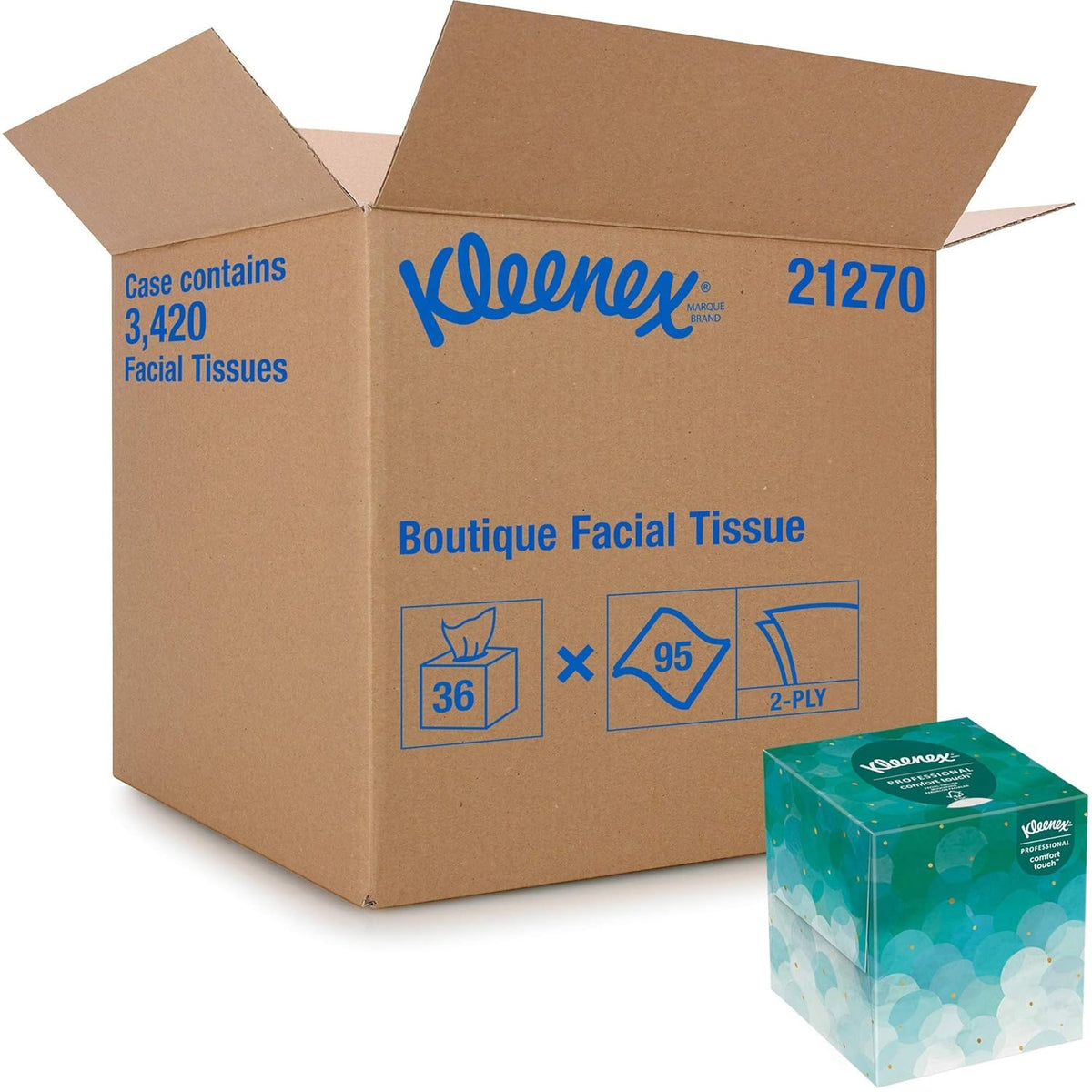 36 Boxes/Case 95 Tissues/Box Facial Tissue Cube P24767