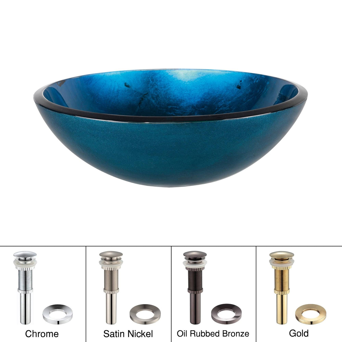 Blue Glass Vessel Sink J755