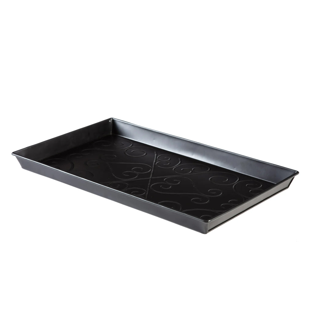 Black Metal Boot Tray with Coir Insert Q6414