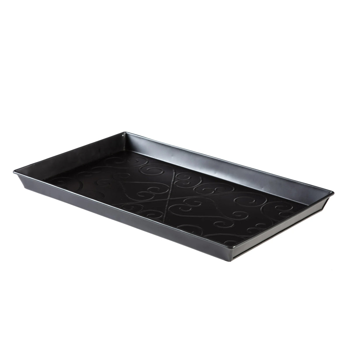 Black Metal Boot Tray with Coir Insert Q6414