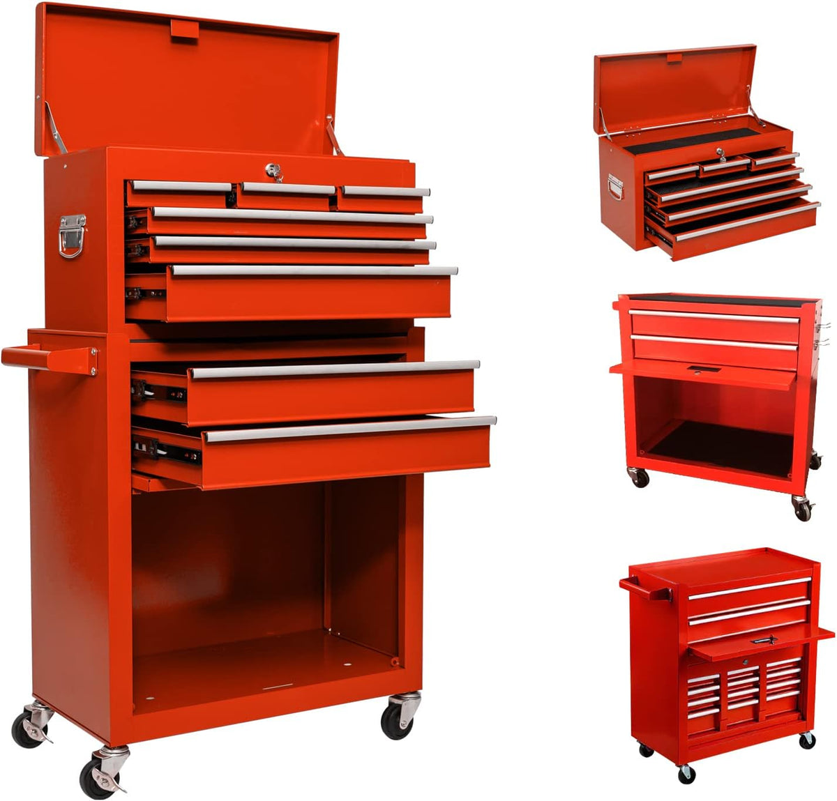 8 Drawer Rolling Tool Chest with 4 Wheels D617