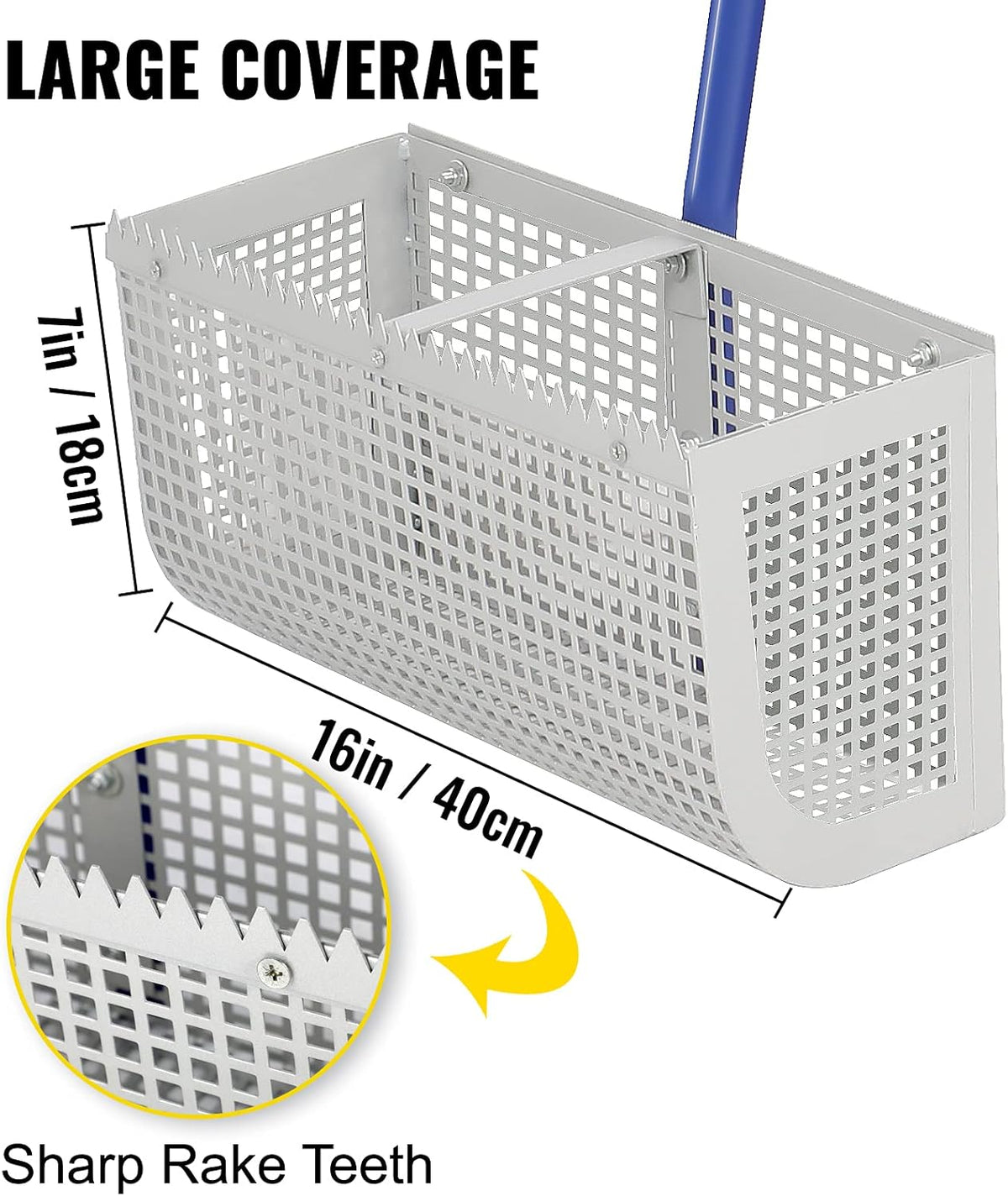 Sand Rake with 165 inches Detachable Pole Rope Net V407