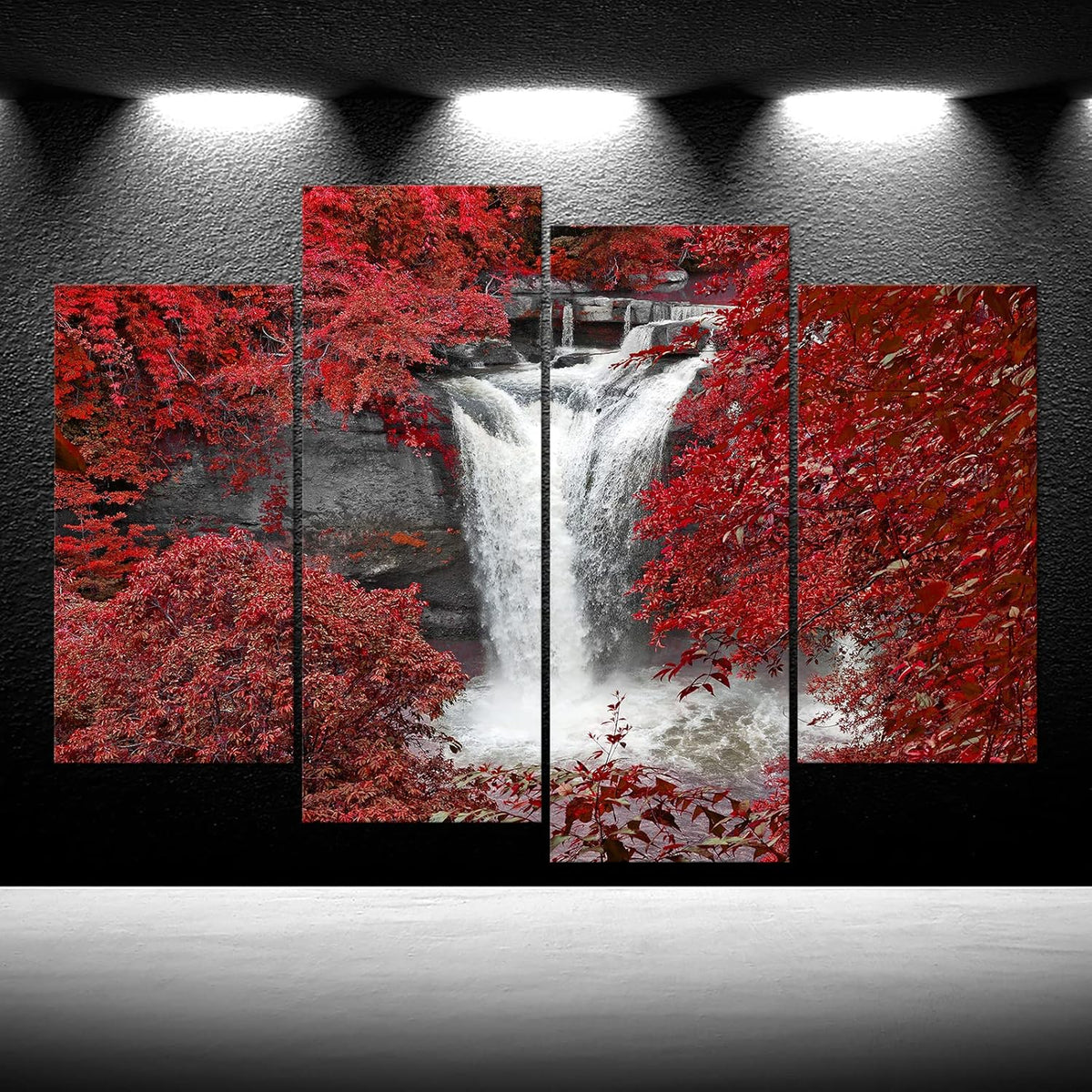 Black White and Red 4pcs Framed Canvas Print Wall Art 48x33inch U280