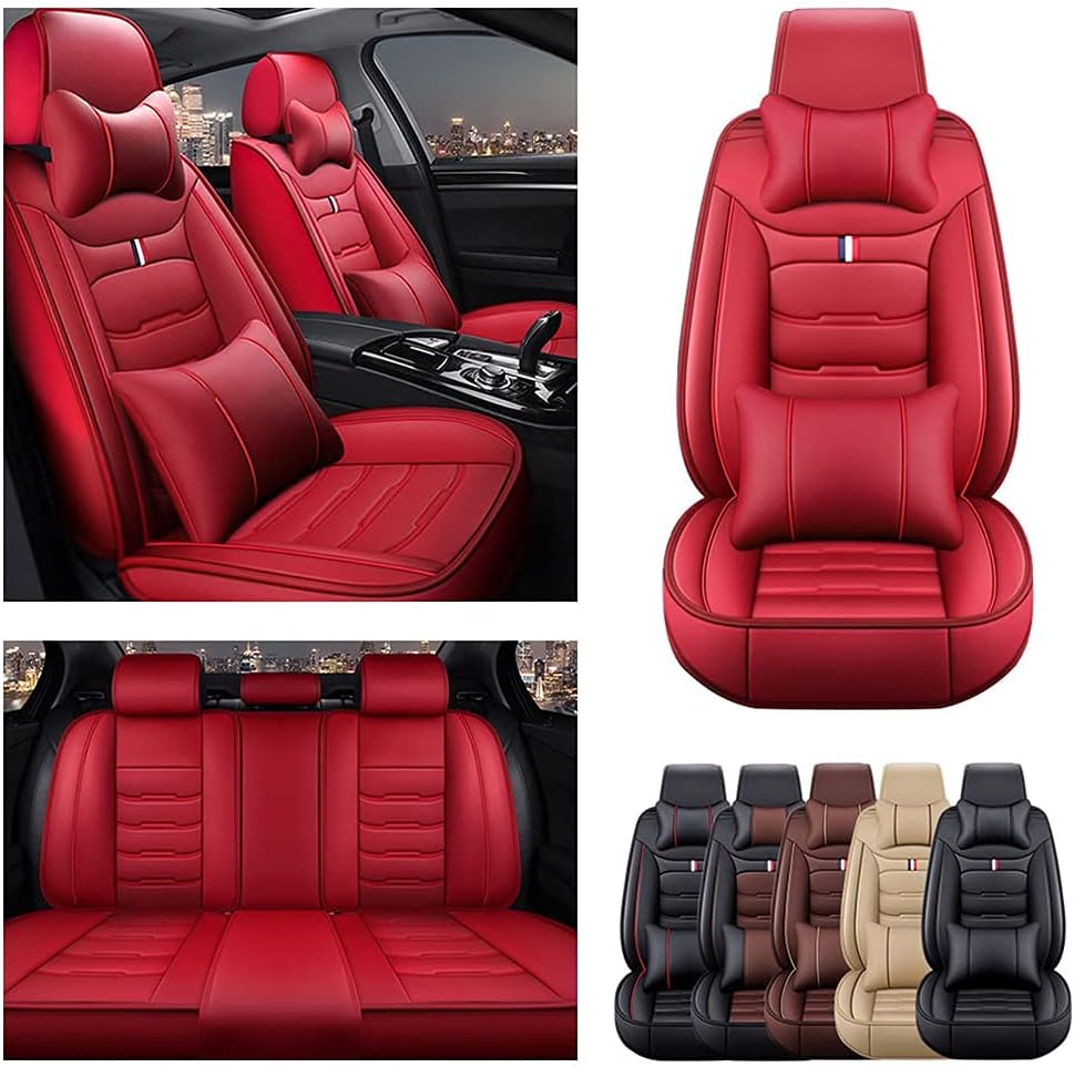 Brown Car Seat Covers with Headrest Backrest Cushions K39931