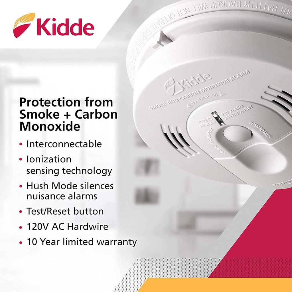Hardwired Smoke & Carbon Monoxide Detector with Battery Backup, Pack of 2 A384