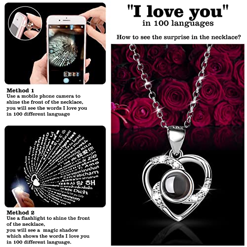 Preserved Rose Moss Bear with I Love You Necklace Roses J858
