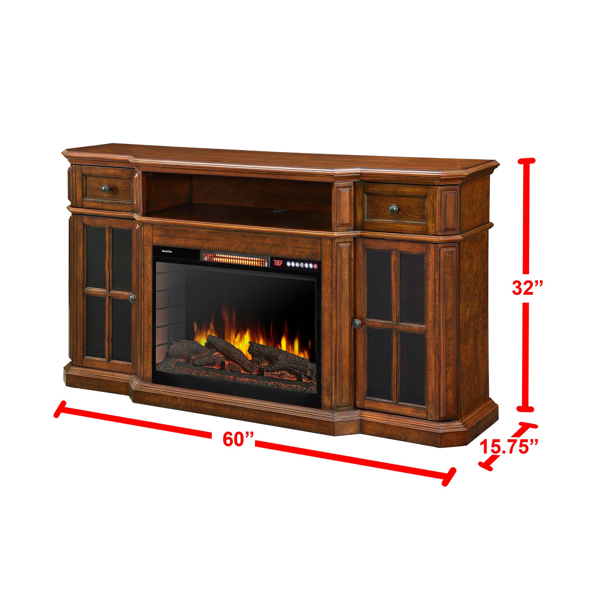 Aged Cherry Electric Fireplace TV Stand K914062