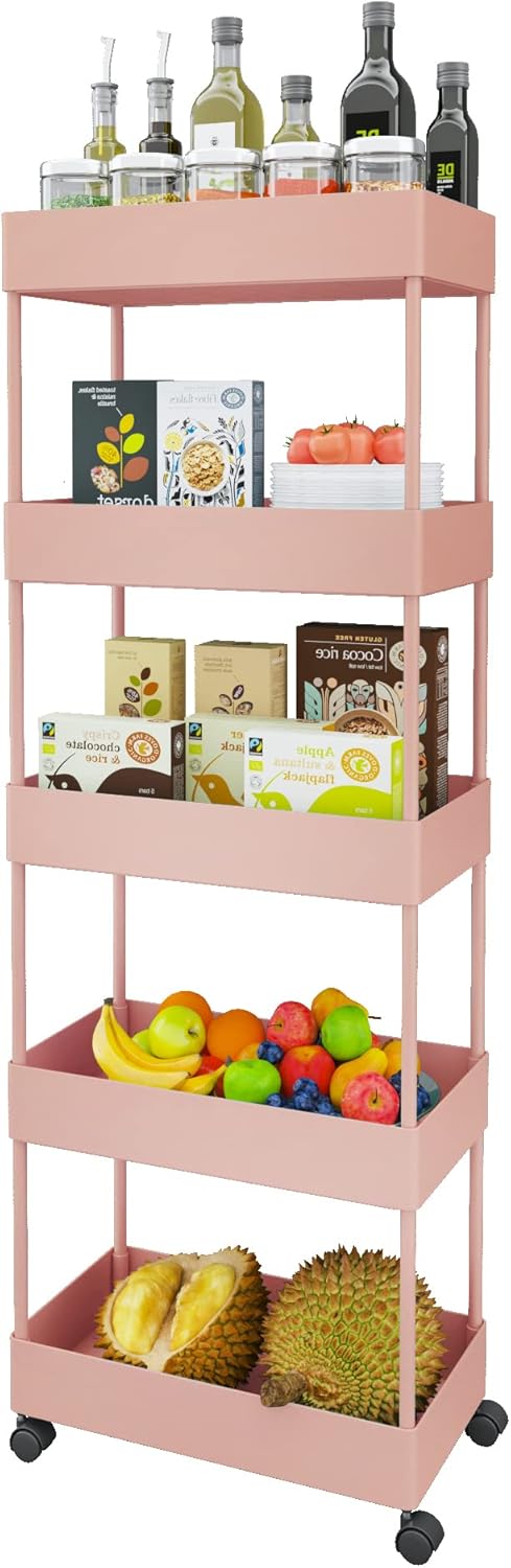 5 Tier Rolling Storage Cart with Wheels H56675