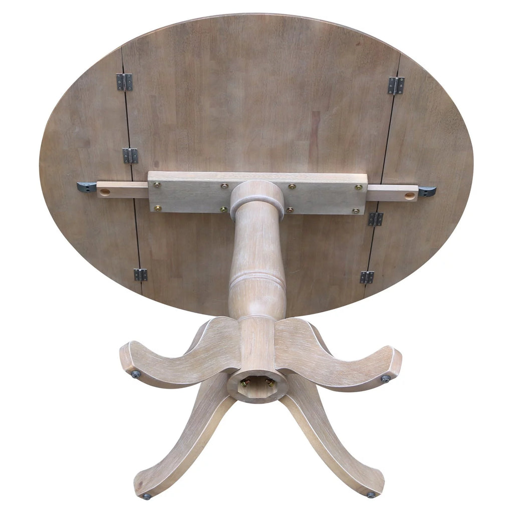 42" Round Dual Drop Leaf Pedestal Table D360