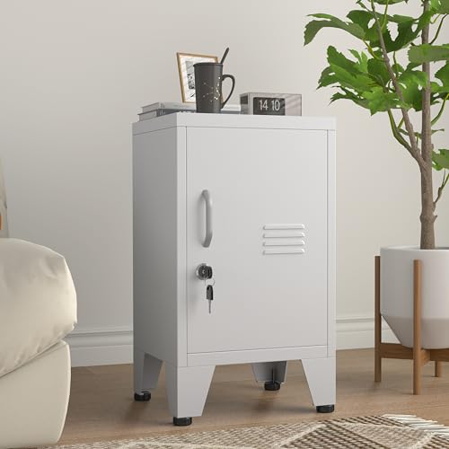 Black Metal NightStand Storage Cabinet with 1 Doors F466495