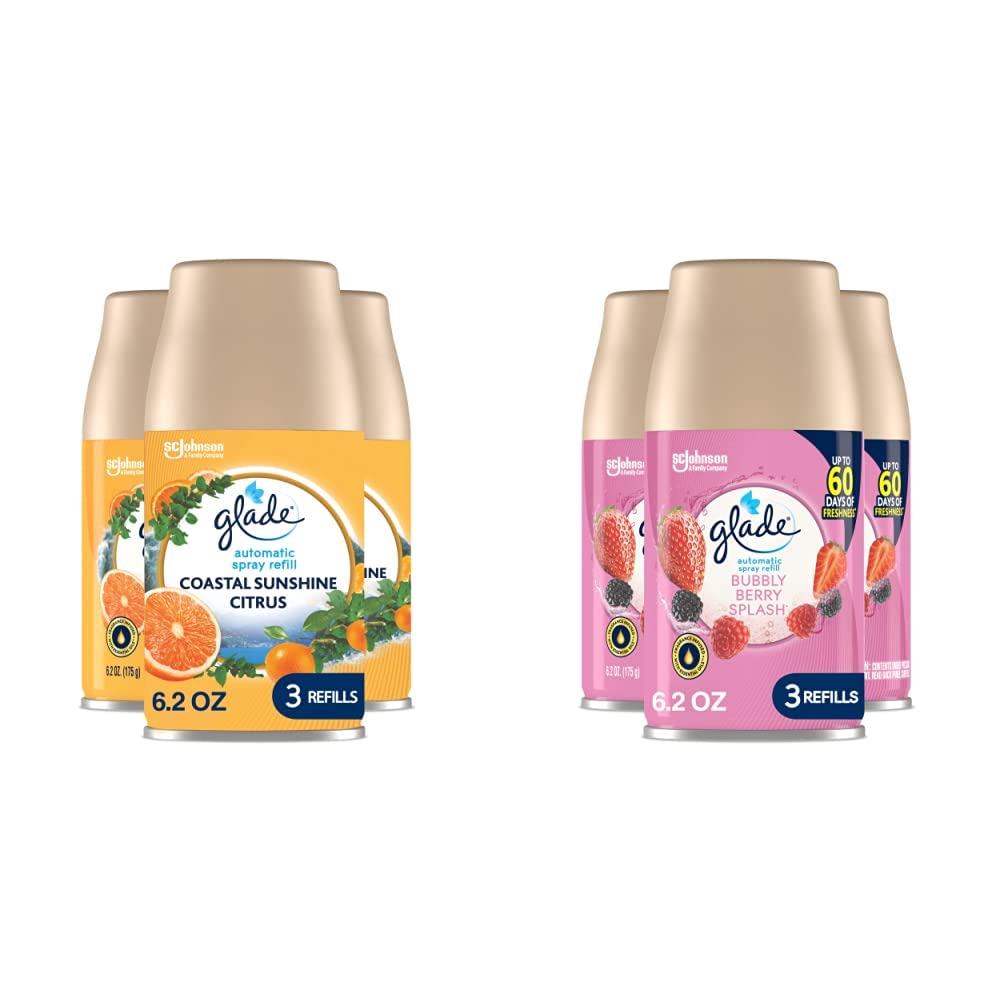 Coastal Sunshine Citrus + Bubbly Berry Splash Automatic Spray Air Fresheners Q776418