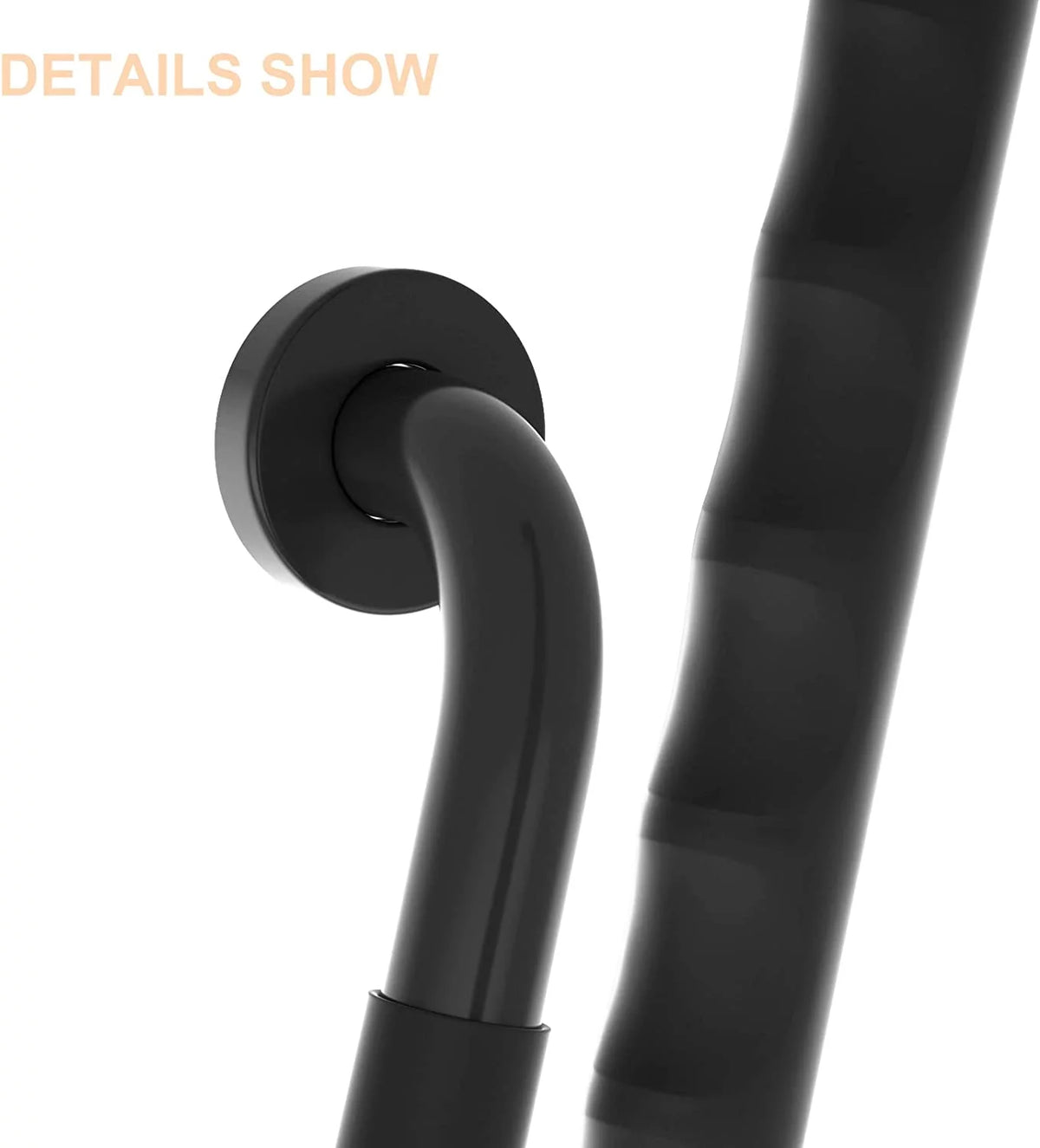 2 Pack 12 Inch Black Shower Grab Bar with Anti Slip Rubber Grip J8767