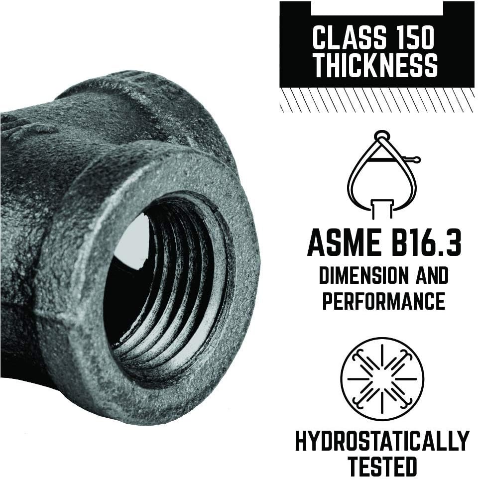 1/2 in. Black Malleable Iron 90 Degree Elbow, 10 Pack E1777