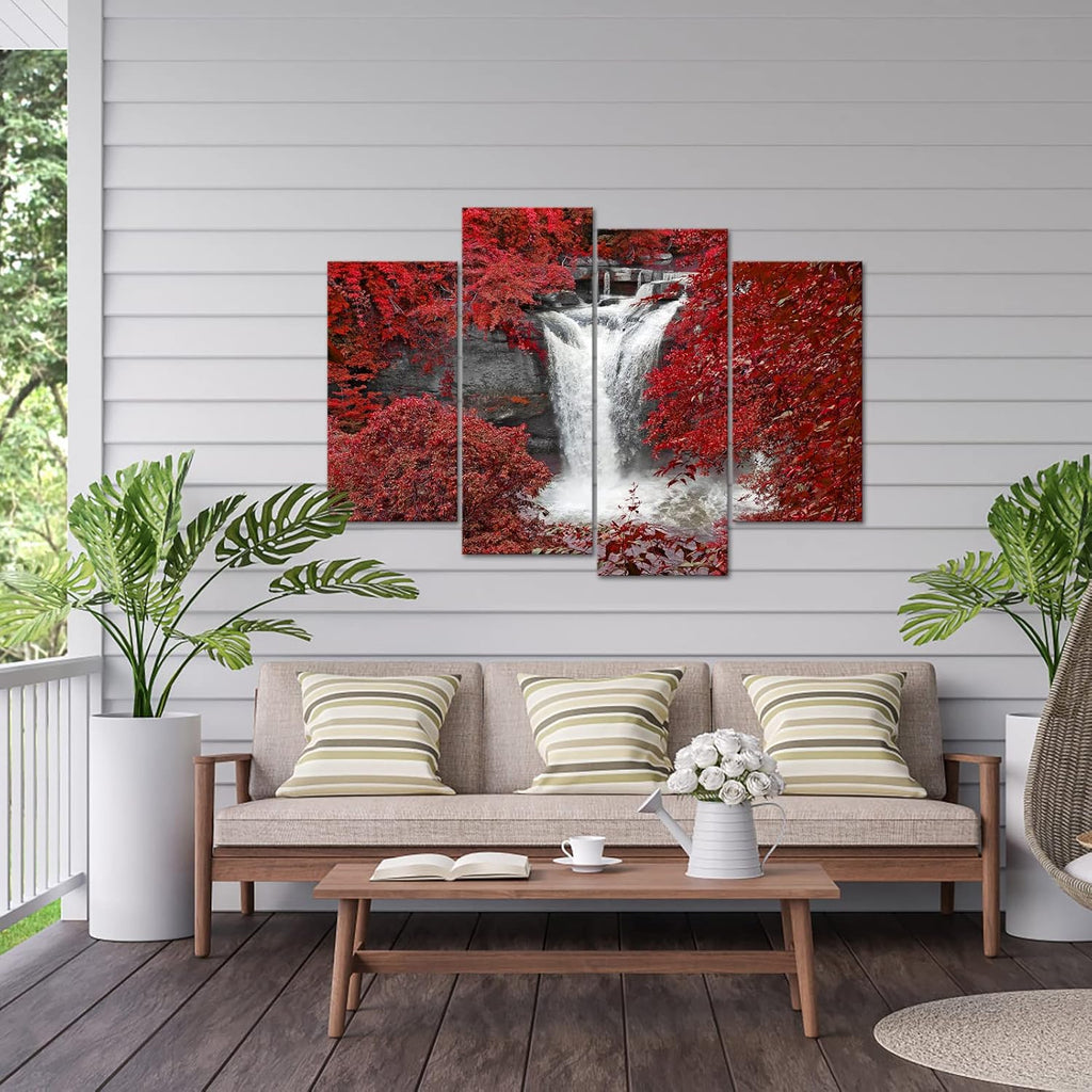 Black White and Red 4pcs Framed Canvas Print Wall Art 48x33inch U280