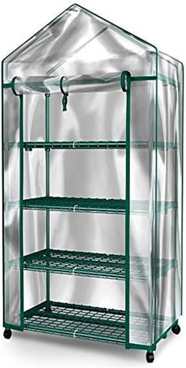 4 Tiers Mini Greenhouse with Wheels L550000