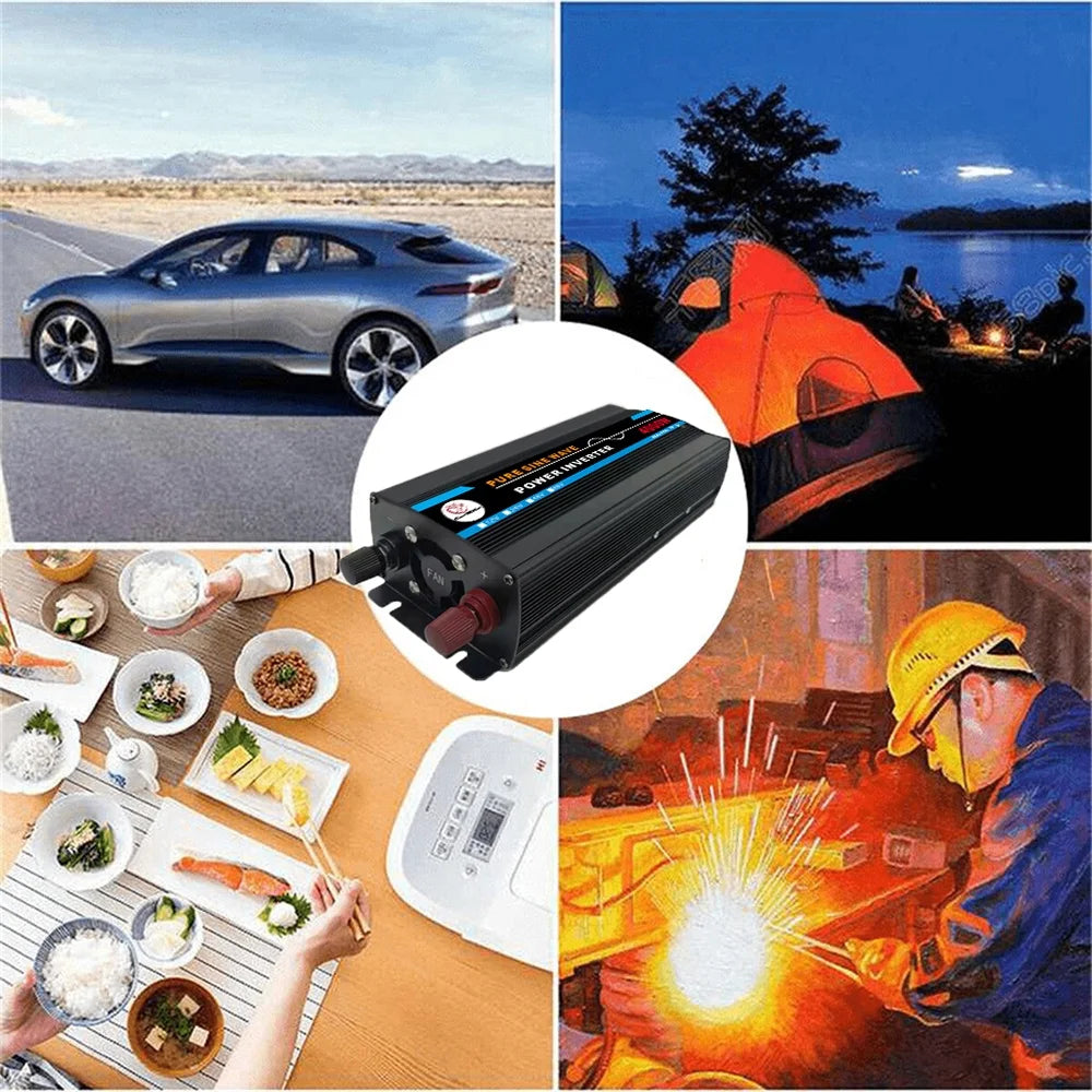 4000W Pure Sine Wave Power Inverter DC12V to AC 120V L7066