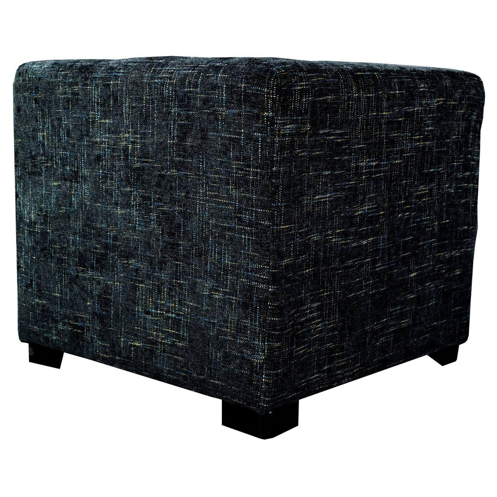 Black 4-Button Tufted Square Ottoman Z17808