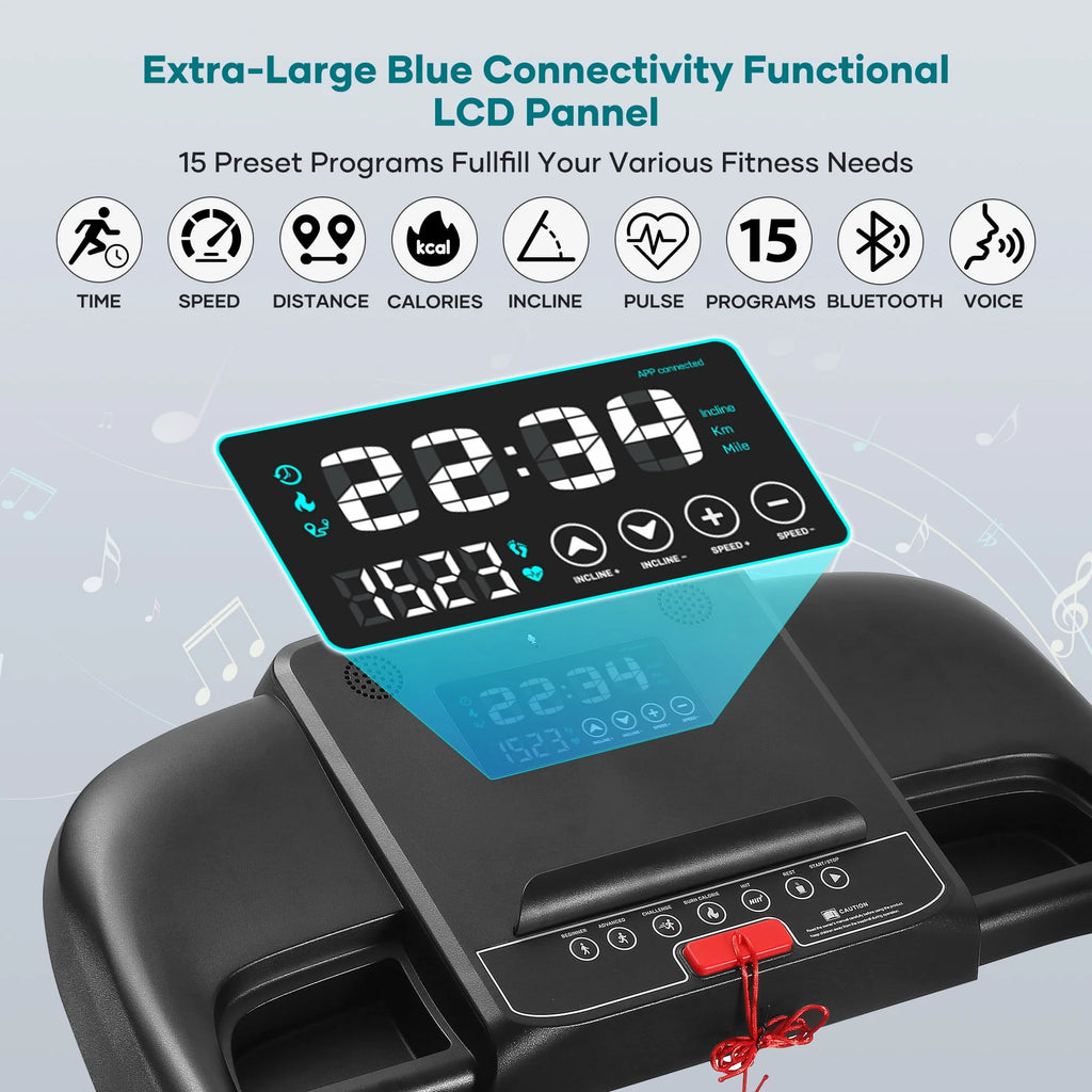 17 Wide Electric Folding Treadmill with Auto Incline N1709