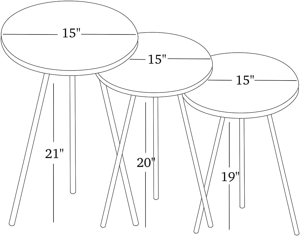 Set of 3 Round Nesting Tables T419