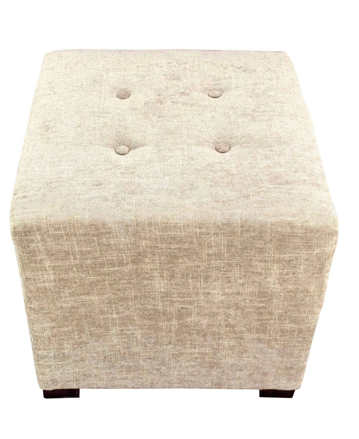 Black 4-Button Tufted Square Ottoman Z17808