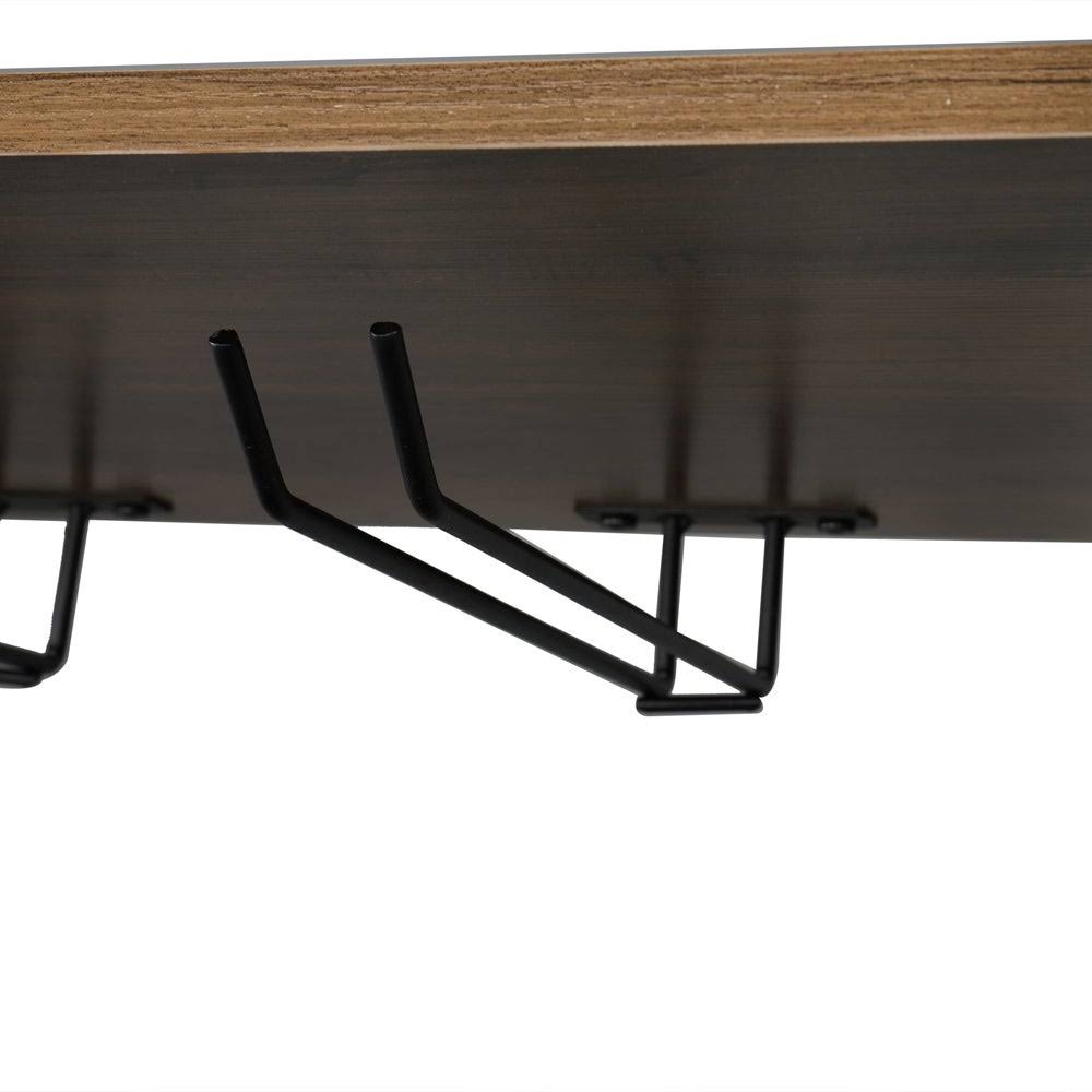 Brown & Black Wood Metal Bar Serving Cart T616623